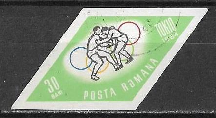 Румыния 1964 г. Спорт Олимпиада Токио БЗ, гаш.