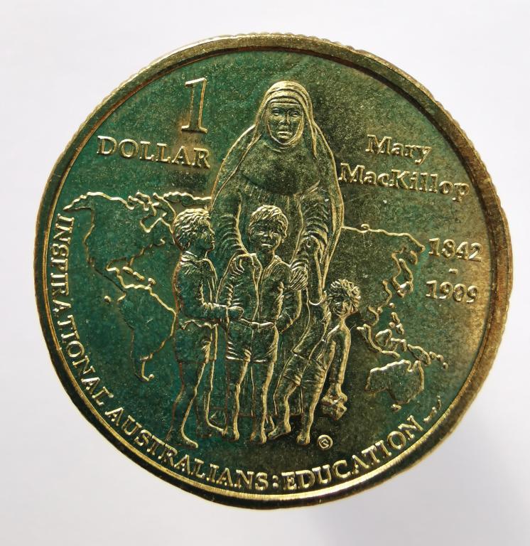 Австралия 1 доллар 2008 Святая сестра Мария Маккиллоп редкая дешево