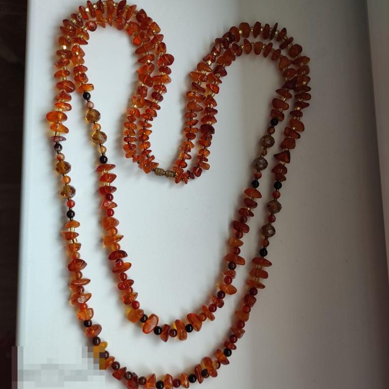 Бусы,  натуральный янтарь. Двухрядные. Времён  СССР. 