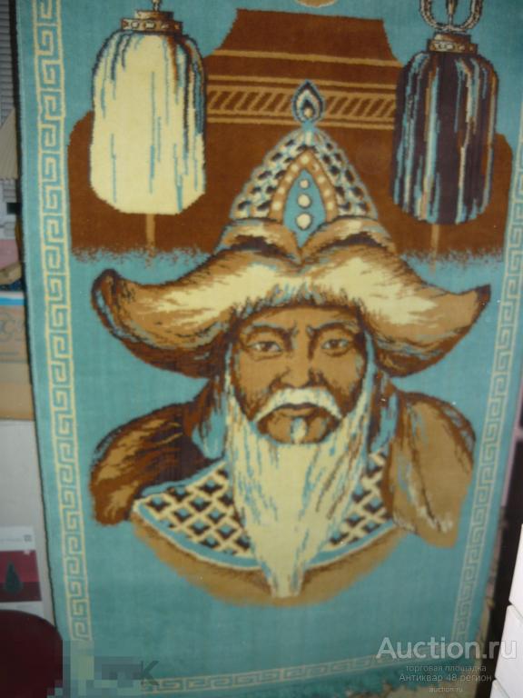 Ковер ЧИНГИЗХАН, шерсть , Монголия , Великий хан, Золотая Орда Монгольская лошадь 