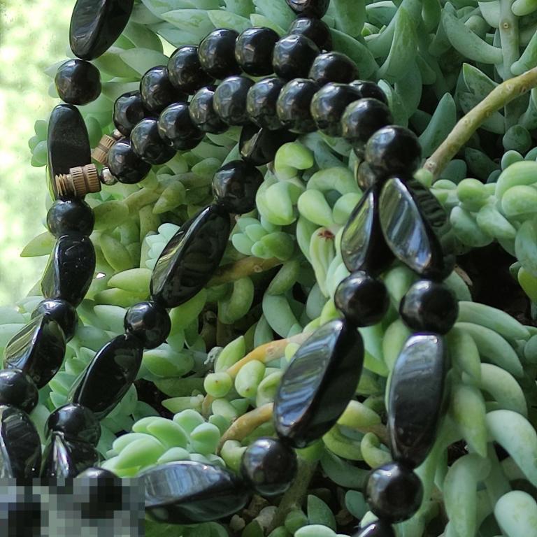 Бусы из натурального камня, Черный Оникс. 