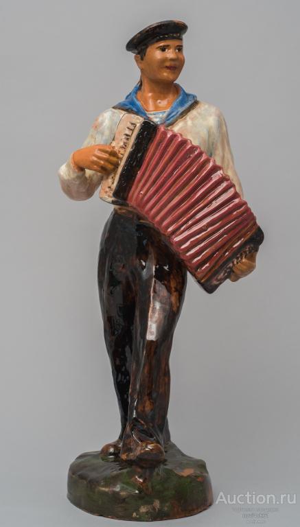 Авторская керамика! Добрынин. Матрос с гармонью. Реставрация.