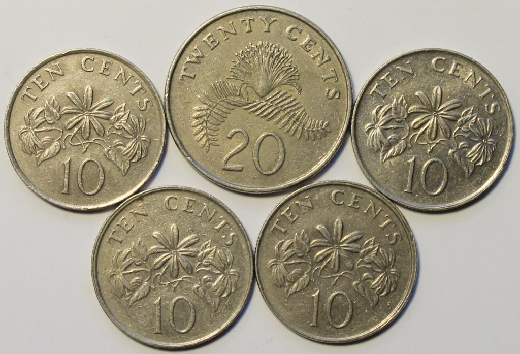 Сингапур. набор. 10-20 центов 1985 - 1989