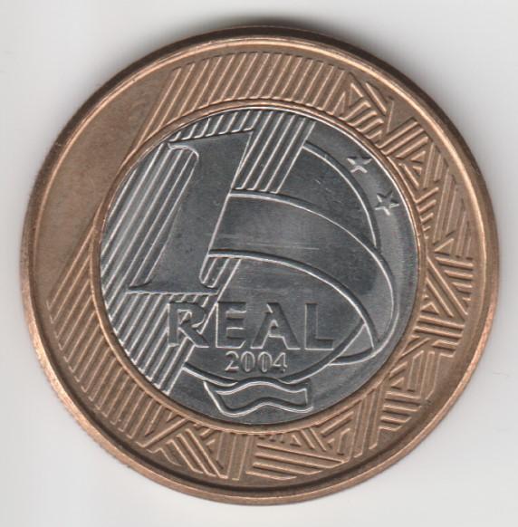 16.6 Бразилия 1 реал 2004г биметалл