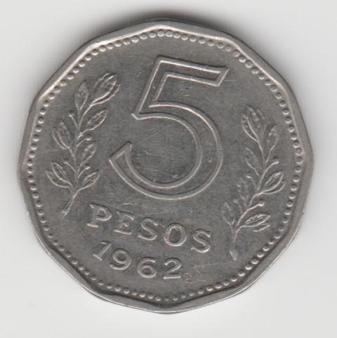 16.14 Аргентина 5 песо 1962г