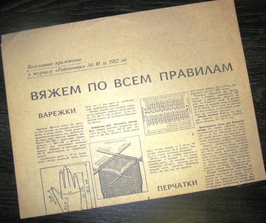 Приложение к журналу  Работница - Вяжем по всем правилам - №10 1982г - ПЛ-3