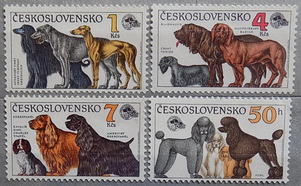 Чехословакия 1990 Фауна Собаки Всемирная выставка собак Inter Canis Брно