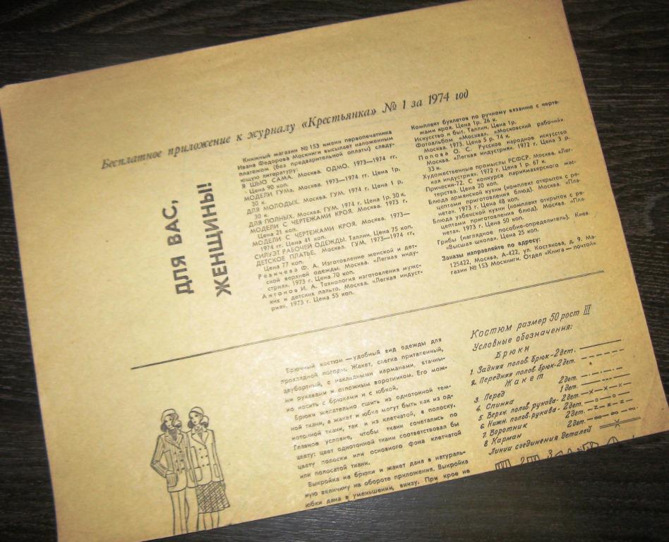Приложение к журналу  Работница - Грелка на чайник - №1 1974 год - ПЛ-5