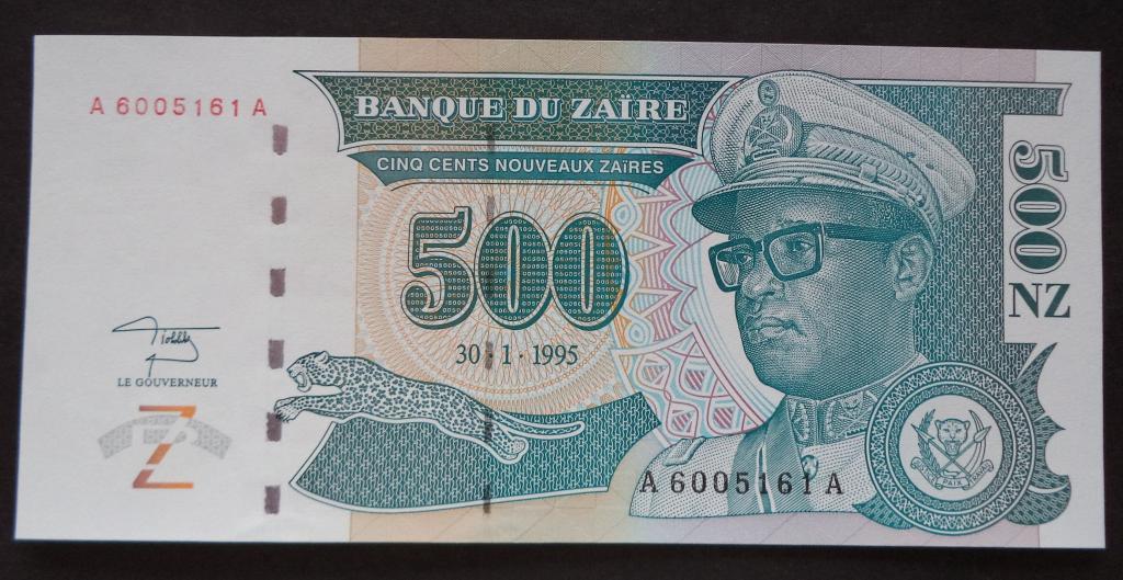 Заир  500 новых заир  1995  год  UNC