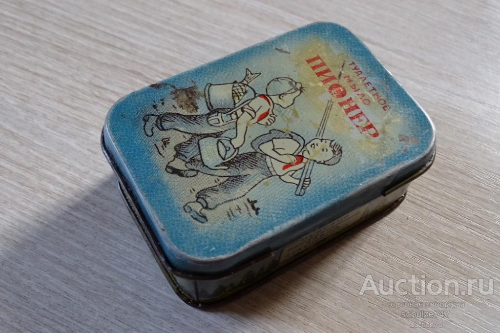 БАНКА ЖЕСТЯНАЯ ТУАЛЕТНОЕ МЫЛО ПИОНЕР НЕВСКИЙ ЗАВОД ЛЕНИНГРАД СССР