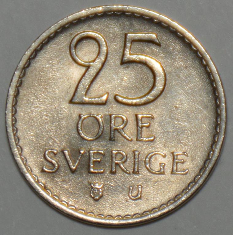 Швеция 25 эре оре 1973 (К25)