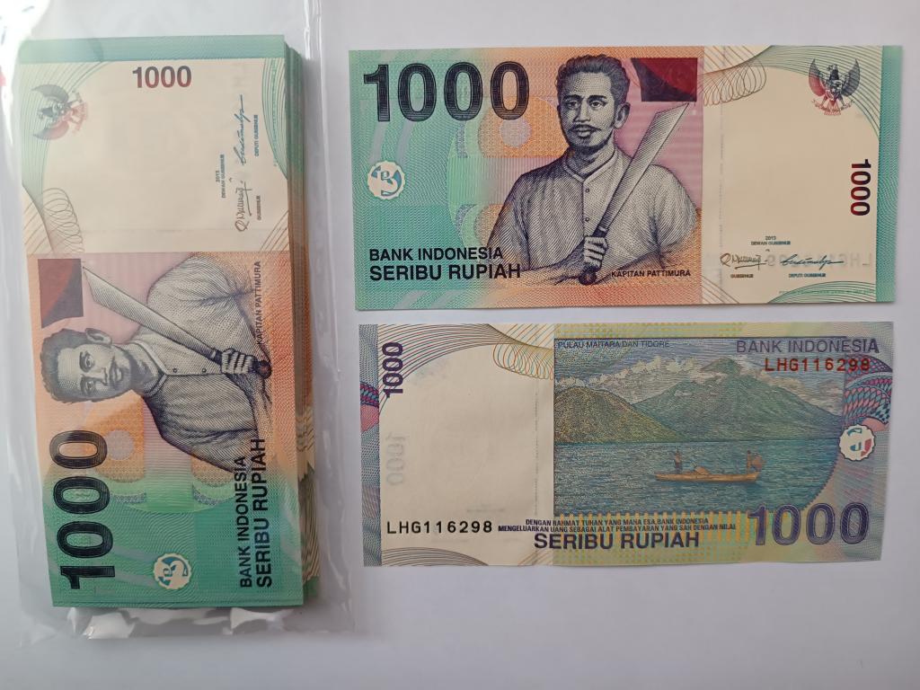 Купюра Банкнота Индонезия 1000 рупий 2013 год ПРЕСС UNC Ф103 ОПТ Банкнот