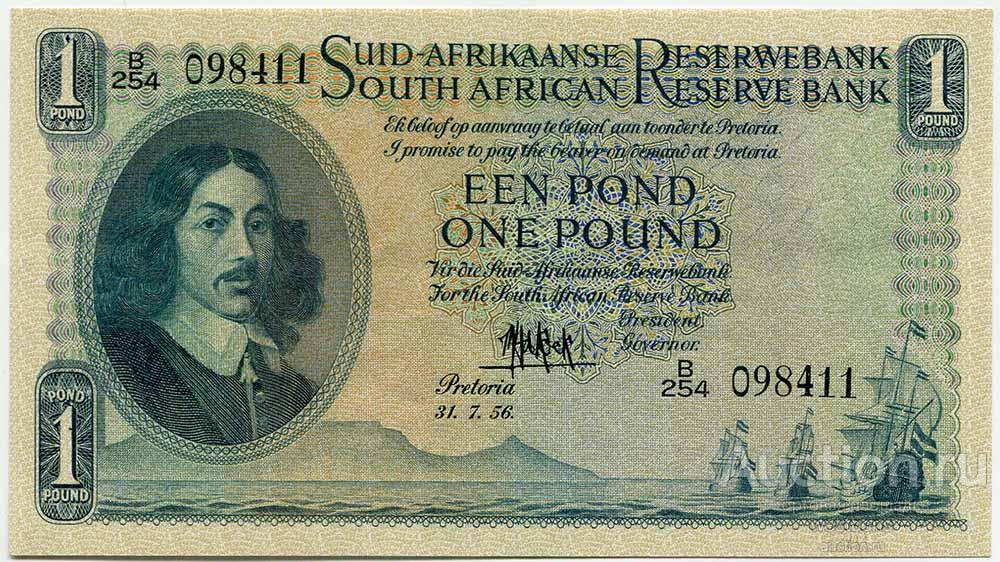 ЮАР 1 фунт 1956 г. KM 93e XF+