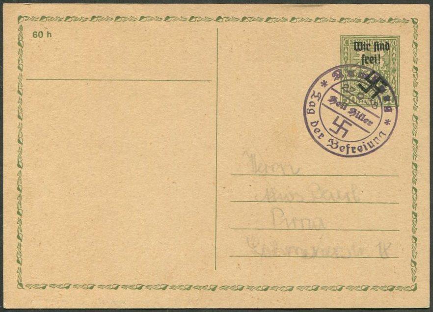 СУДЕТЫ 1938 Sudetenland Германия RUMBURG (Rumburk) ндп "Wir sind frei ! 卐" оккупация Чехословакии