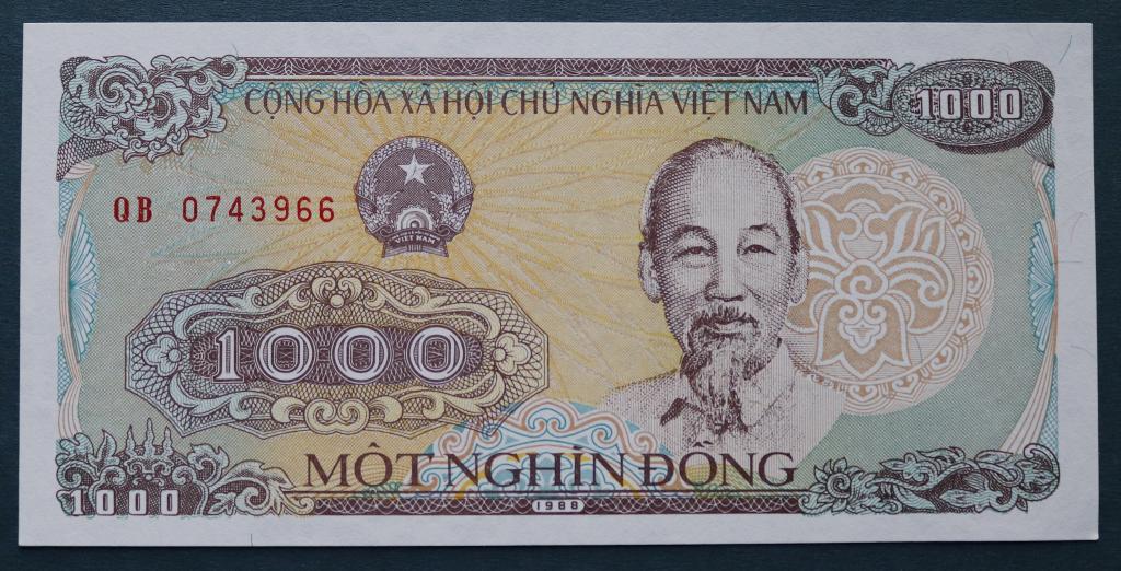 Вьетнам 1000 донг 1988 Пресс UNC