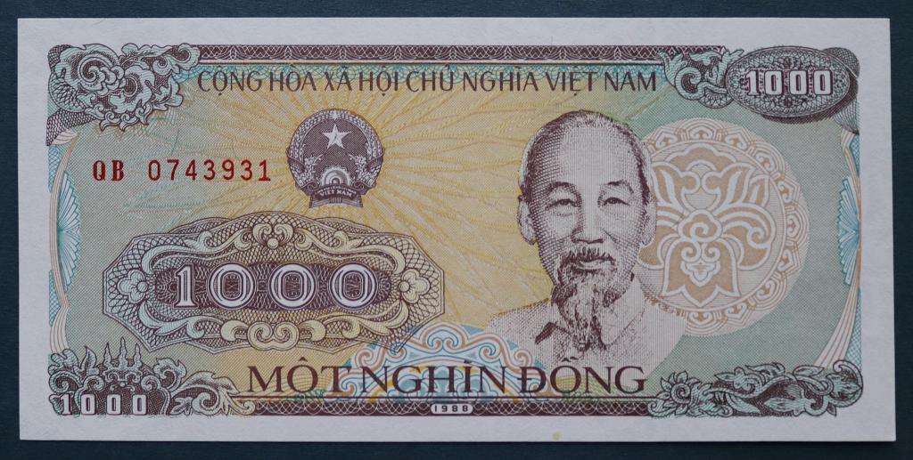 Вьетнам 1000 донг 1988 Пресс UNC