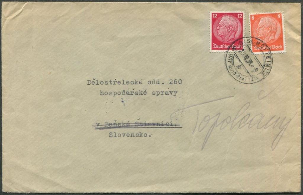 СУДЕТЫ 1938 Sudetenland Германия BISCHOFTEINITZ (Horšovský Týn) провизорий оккупация Чехословакии