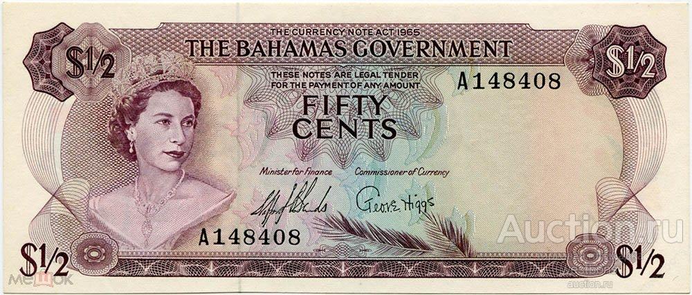 Багамы Багамские острова 1/2 доллара 1965 г. серия A KM 17a UNC