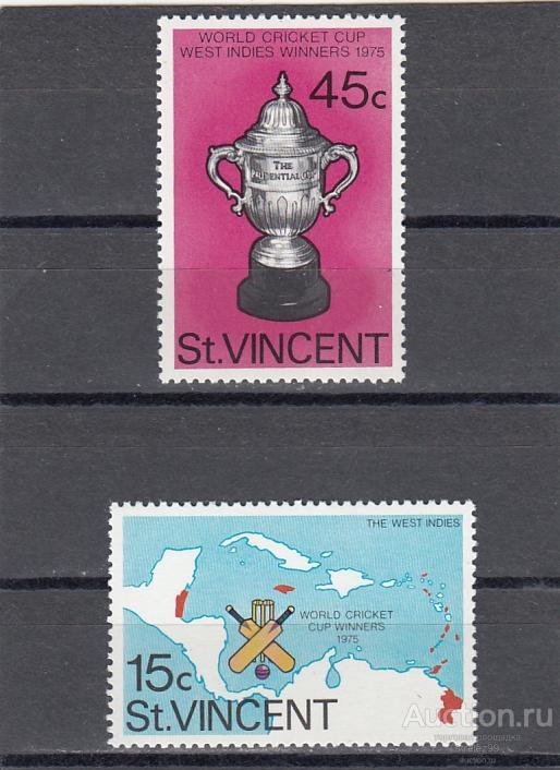ST. VINCENT  СЕНТ ВИНСЕНТ Чемпионат по Крикету Спорт Пара 1976 Сост**  MNH