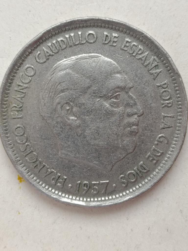 Испания 50 песет, 1957   58 внутри звезды