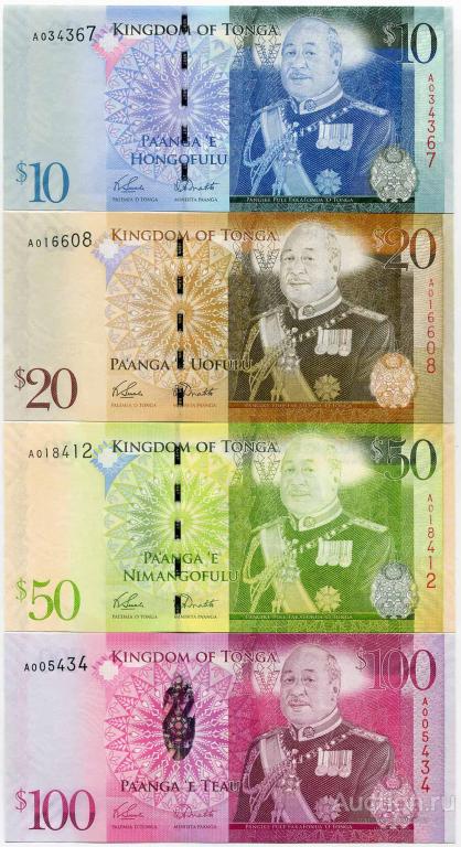 Тонга 1 - 2 - 5 - 10 - 20 - 50 - 100 паанга 2008-2009 гг. UNC