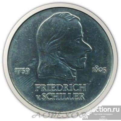 20 марок 1972 Германия ГДР. Фридрих фон Шиллер (холдер)