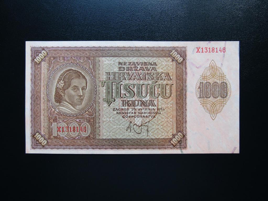 Хорватия - 1000 кун 1941г.  аUNC.