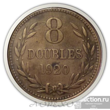 8 дублей 1920 Гернси (холдер)