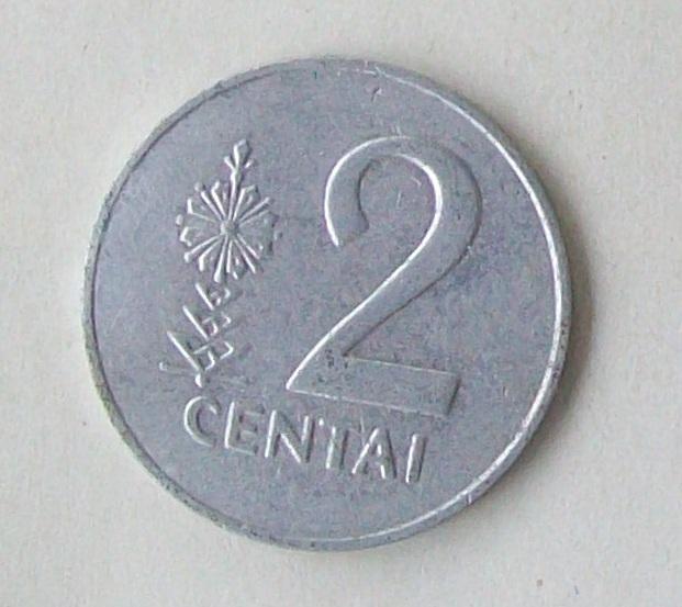 2 цента Литва 1991 год.