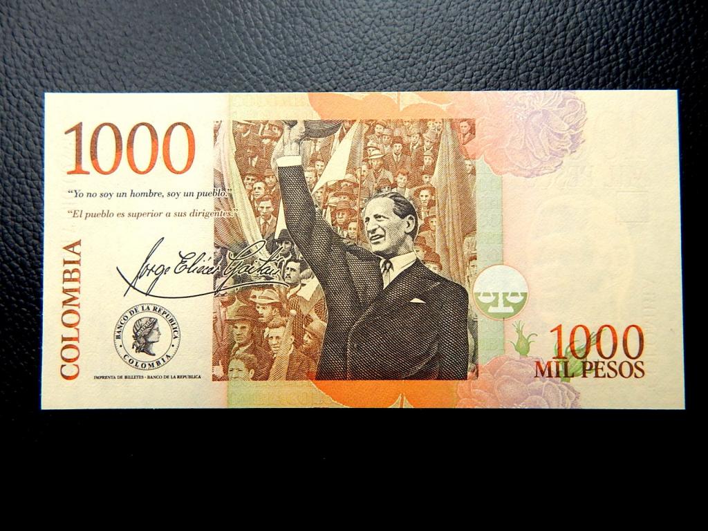 Бона 1000 песо 2010 года Колумбия UNC