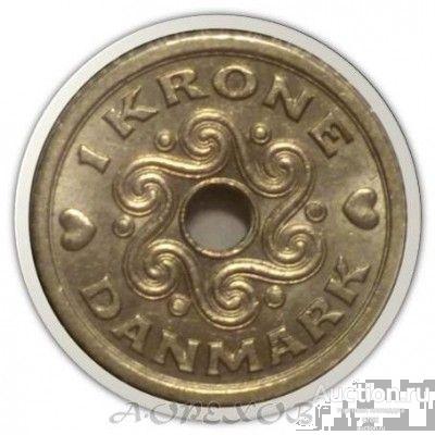 1 крона 1992 Дания (холдер)