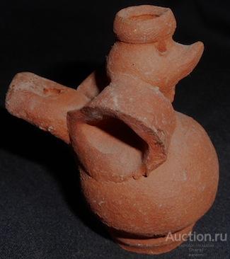 Глиняная игрушка свистулька Соловей времен СССР