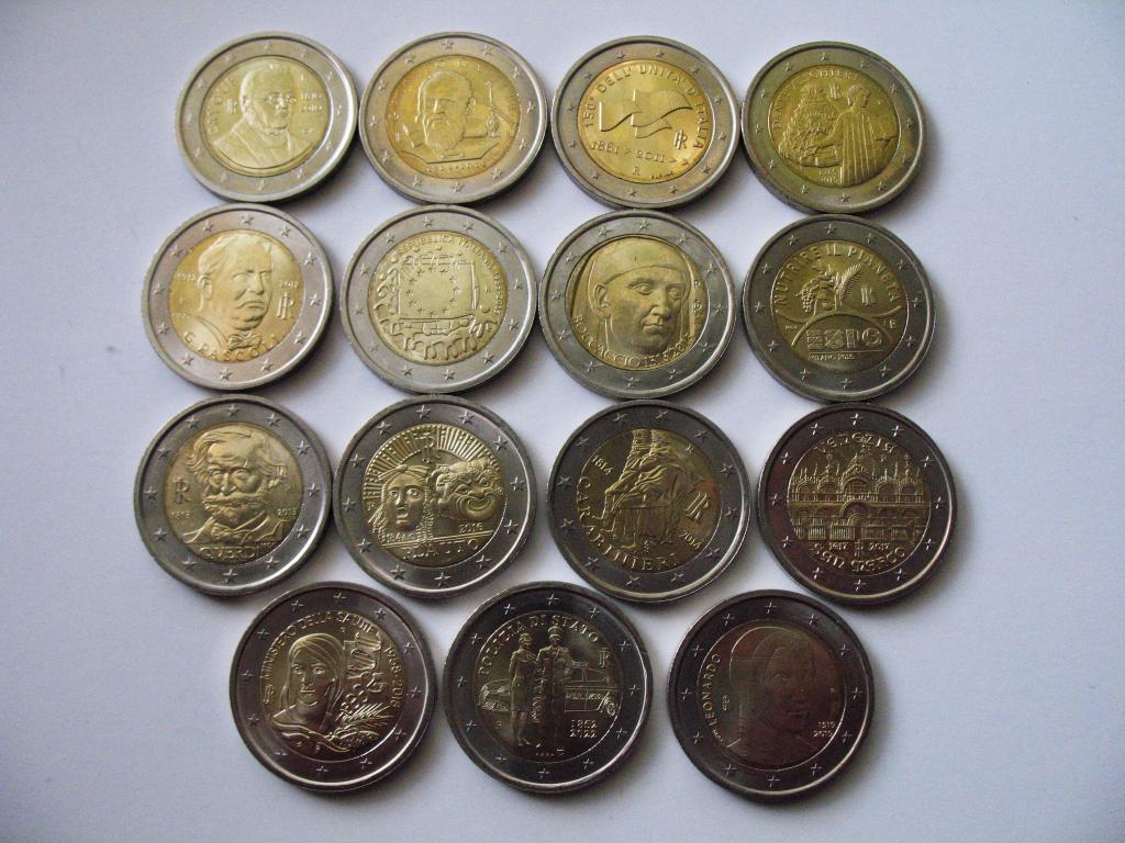 2 евро Италия 2010 2011 2012 2013 2014 2016 2017 2018 2019 2022