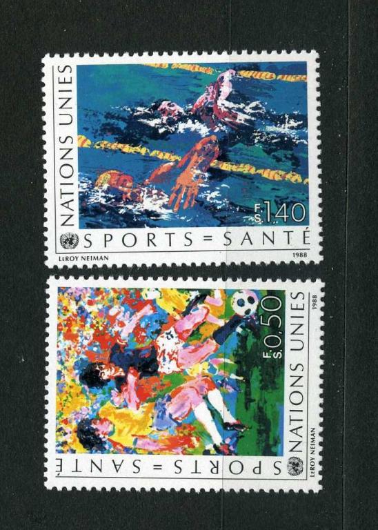 ООН. Женева. Спорт. Футбол, плавание, здоровье. Серия. 1988**