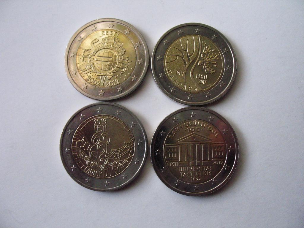 2 евро Эстония 2012 2017 2019