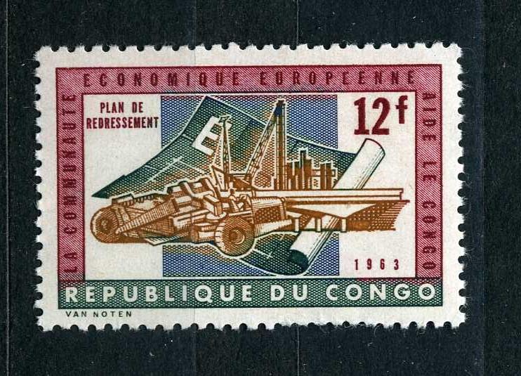 Конго. Лесная промыщленность,заготовка древесины. 1 марка. 1963**
