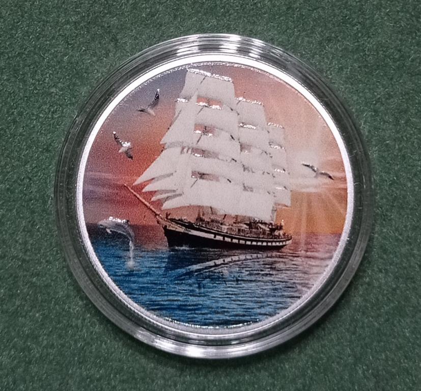 Камерун 2500 франков  2016 г.  Корабль удачи. Сертификат. Серебро. Тираж 500 шт.