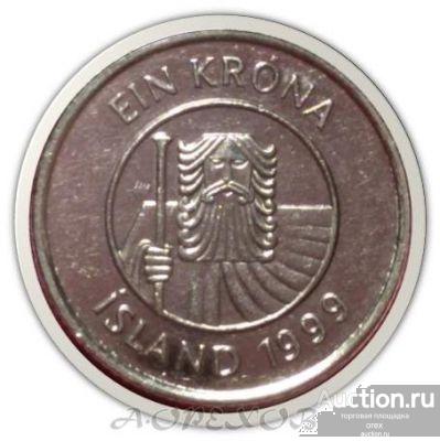 1 крона 1999 Исландия (холдер)