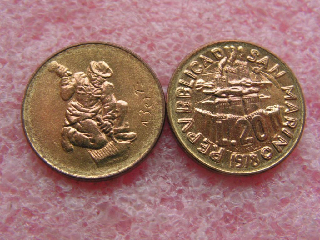 Сан-Марино 20 лир 1978 unc