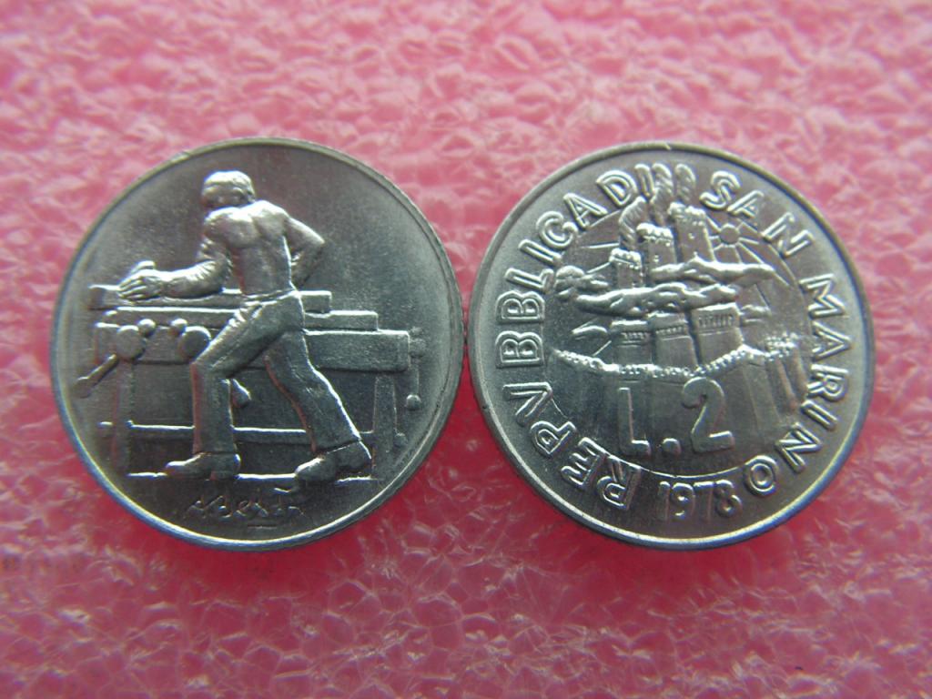 Сан-Марино 2 лиры 1978 unc