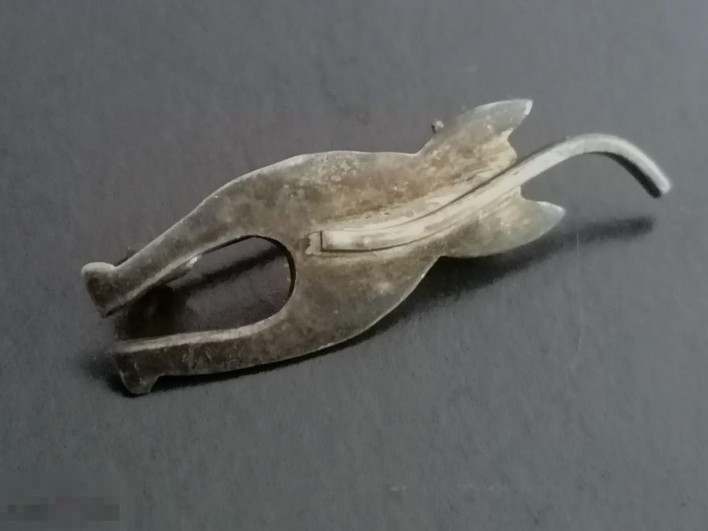 Брошь серебро стерлинг Модернизм кошка 