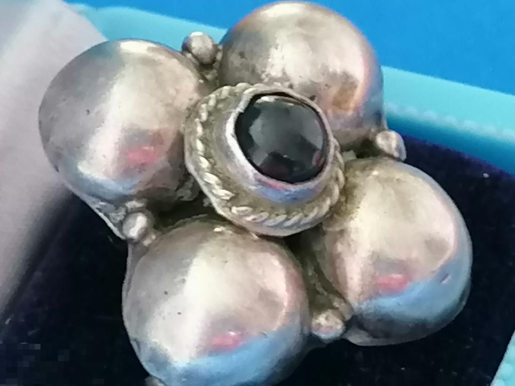 Кольцо огромное Мексика серебро и оникс