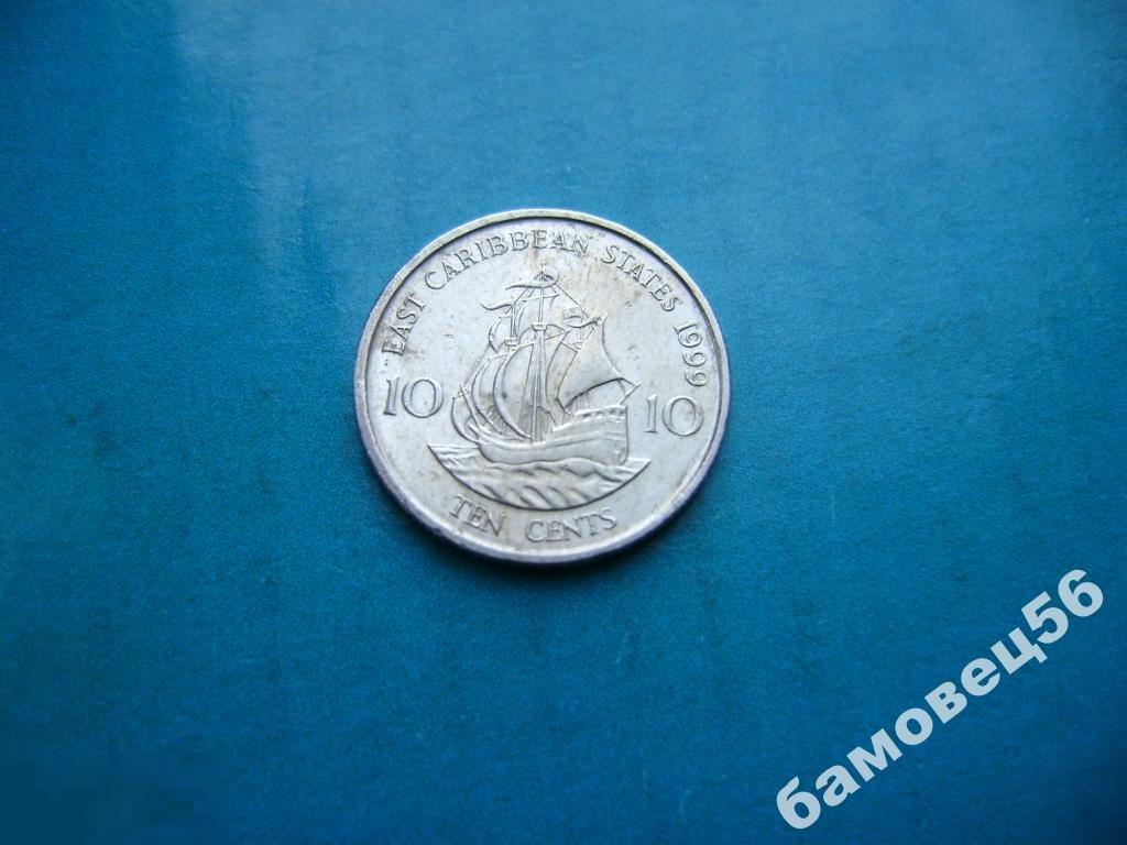 Восточные Карибские штаты 10 центов 1999 XF+ 
