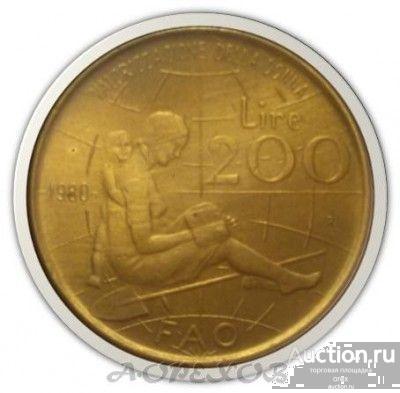 200 лир 1980 Италия. ФАО - Международный женский год (холдер)