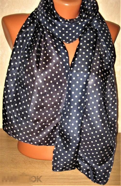 ШАРФ 100% ШЁЛК 168*35 РИС.ГОРОХ  (АРТ1) 