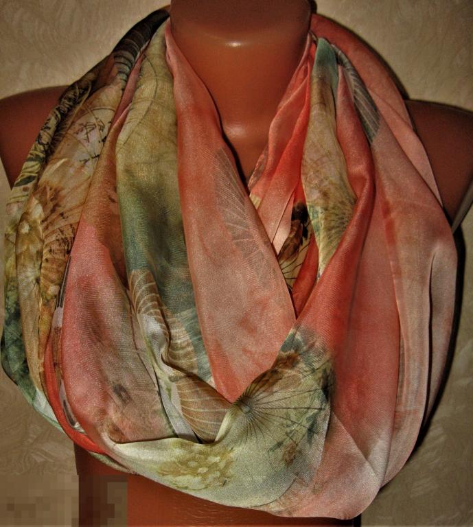 ШАРФ СНУД  20% ШЁЛК- 80%ВИСКОЗА  ДЛИНА 87СМ*2-ШИР.71СМ   (АРТ1) 