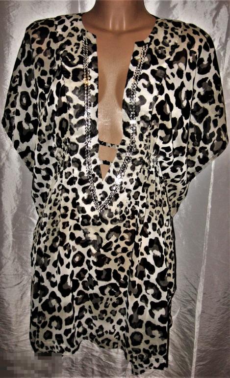 БЛУЗКА ТУНИКА  ПОЛИЭСТЕР 46-48(40-42)  BEACH - ПЛЯЖНАЯ!!!  (07) 