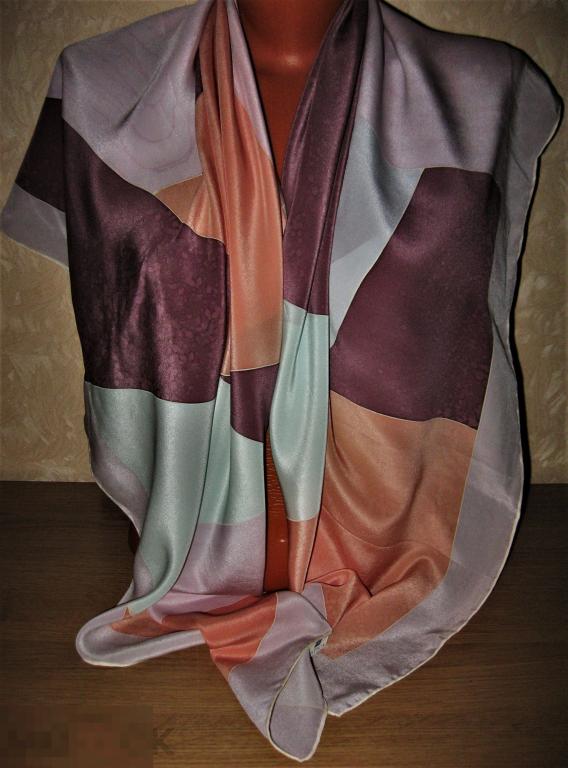 ПЛАТОК 100% ШЁЛК-КАЧЕСТВО  109*111 BATICA  ROIE HAND MADE БОЛЬШОЙ!!!  (АРТ1) 