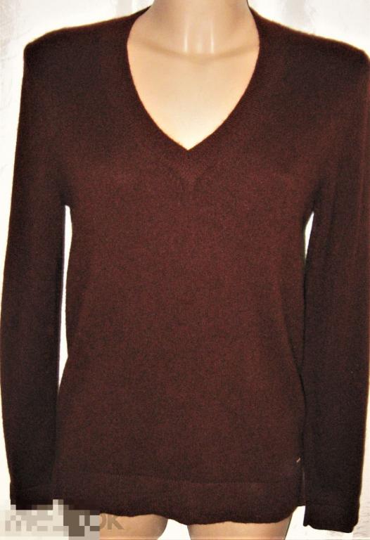 ДЖЕМПЕР ЖЕНСКИЙ  100% КАШЕМИР ЦВ.Т-БОРДО.  46(М)  БРЕНД  MASSIMO DUTTI 