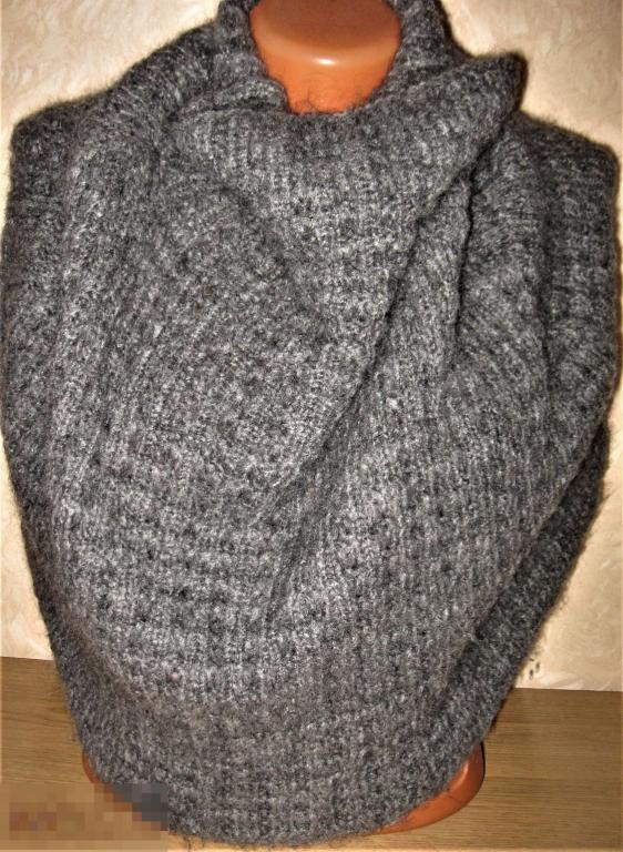 ШАРФ ЖЕНСКИЙ СНУД (ПОЛУСВИТЕР) 100% ШЕРСТЬ С МОХЕРОМ  BENETTON  МЯГКИЙ !УЮТНЫЙ! 